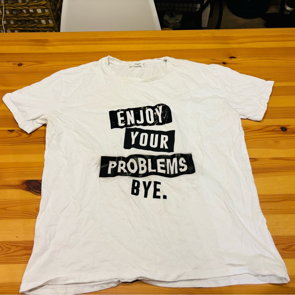 Mango White Graphic T-Shirt